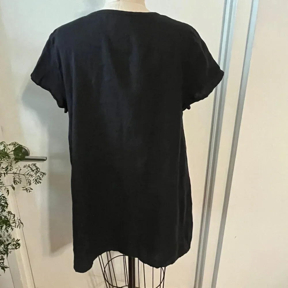 FLAX‎ Black Linen Short Dress/Tunic Size Small